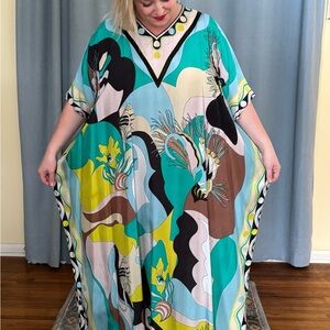 Vibrant Multicolor Kaftan Dress